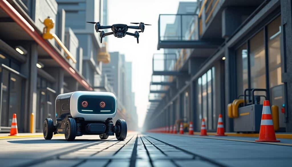 découvrez comment l’inspection par drone est optimisée grâce à un robot de livraison au sol, combinant technologie aérienne et mobilité terrestre pour une efficacité accrue.